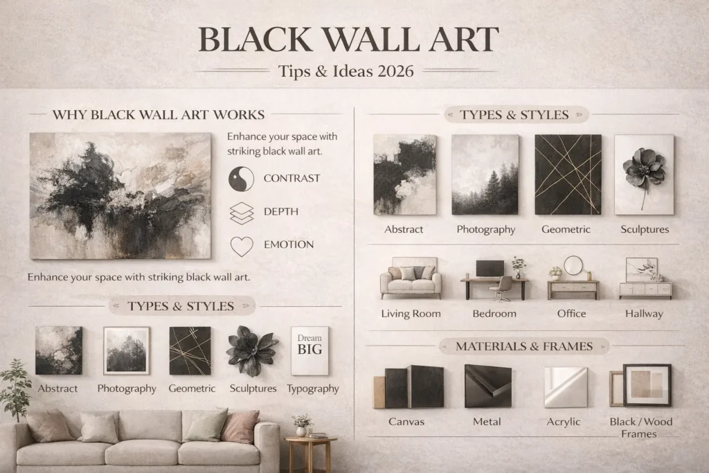 Black Wall Art: Essential tips, styles, and 2026 décor trends to elevate any room with timeless elegance.