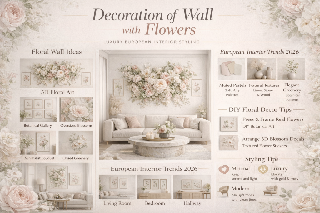 Decoration of Wall with Flowers