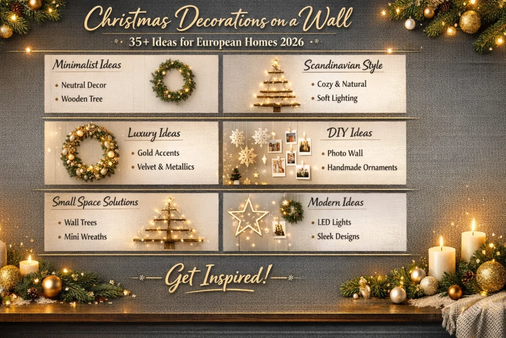 Christmas Decorations on a Wall