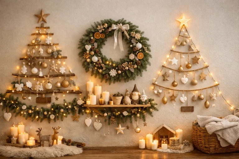 Christmas Decorations on a Wall