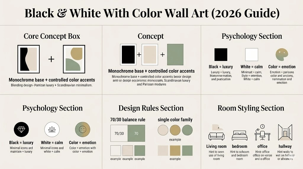 Black & White With Color Wall Art