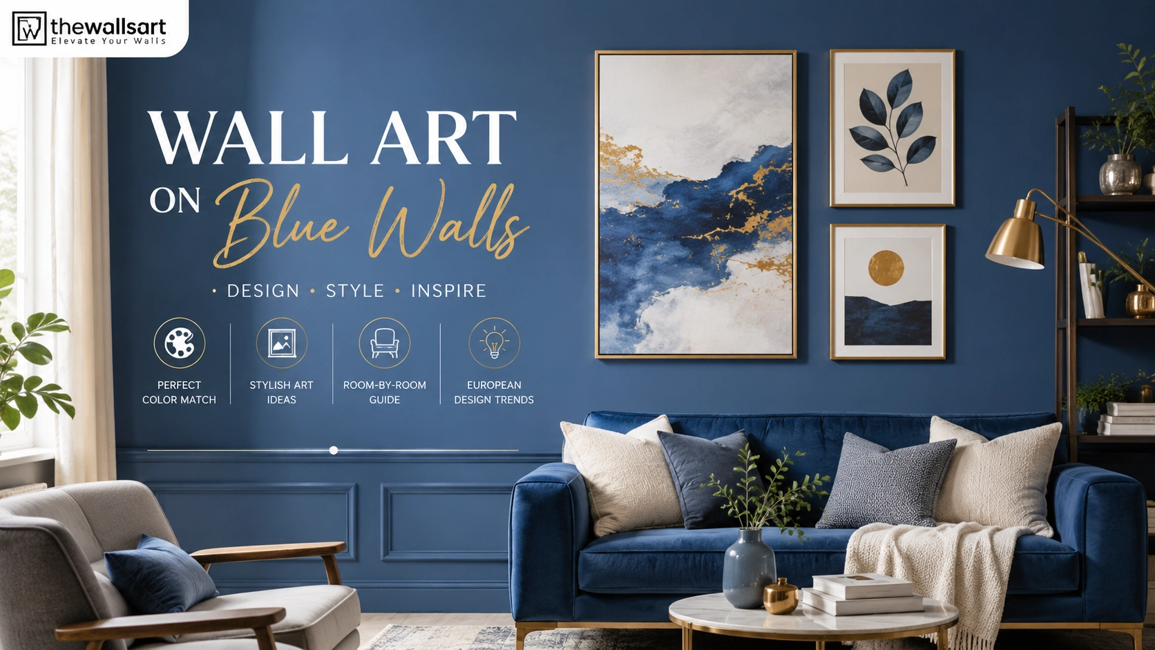 Wall Art on Blue Walls