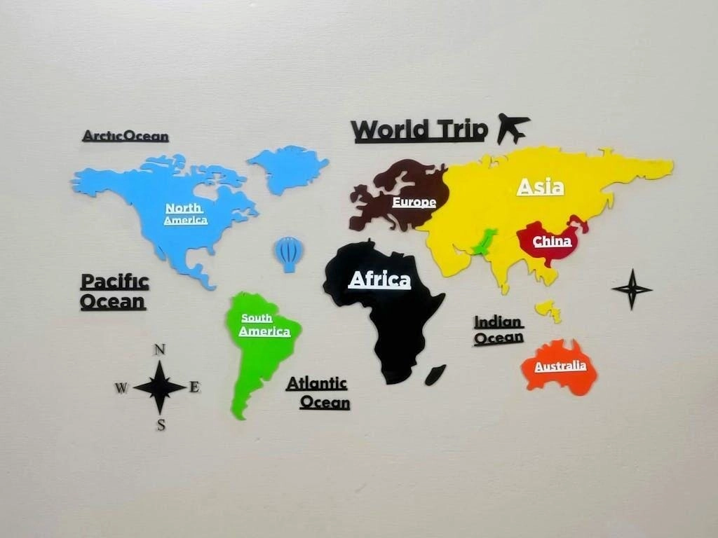 World Map Wall Decor