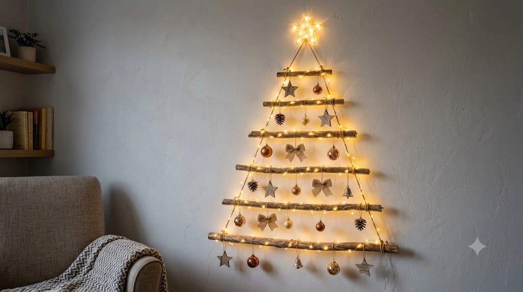 Wall Christmas Tree With Lights