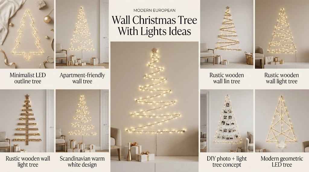 Wall Christmas Tree With Lights