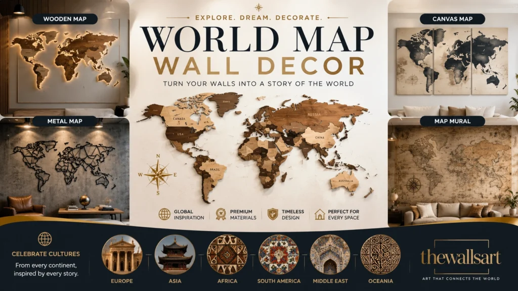 World Map Wall Decor